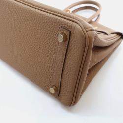 Hermes Birkin 25 Biscuit Togo Leather Bag