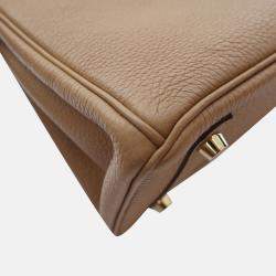 Hermes Birkin 25 Biscuit Togo Leather Bag