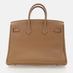 Hermes Birkin 25 Biscuit Togo Leather Bag