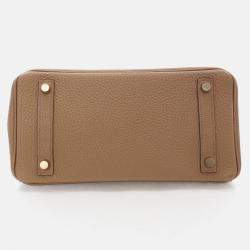 Hermes Birkin 25 Biscuit Togo Leather Bag