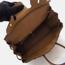 Hermes Birkin 25 Biscuit Togo Leather Bag