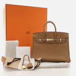 Hermes Birkin 25 Biscuit Togo Leather Bag