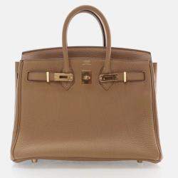 Hermes Birkin 25 Biscuit Togo Leather Bag