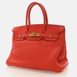Hermes Birkin 30 Capucine Togo Leather Tote Bag