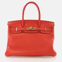 Hermes Birkin 30 Capucine Togo Leather Tote Bag