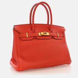 Hermes Birkin 30 Capucine Togo Leather Tote Bag
