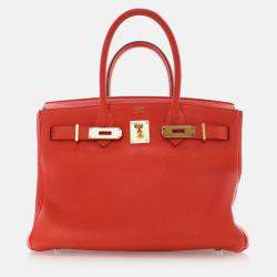 Hermes Birkin 30 Capucine Togo Leather Tote Bag