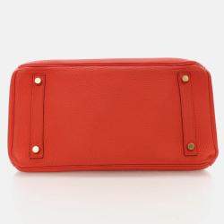 Hermes Birkin 30 Capucine Togo Leather Tote Bag