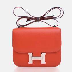 Hermes Mini Constance 18 Rouge Tomate Swift Bag