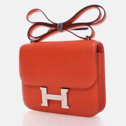 Hermes Mini Constance 18 Rouge Tomate Swift Bag