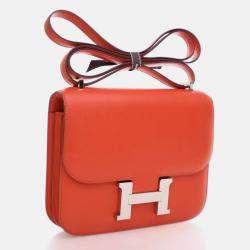 Hermes Mini Constance 18 Rouge Tomate Swift Bag