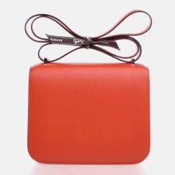 Hermes Mini Constance 18 Rouge Tomate Swift Bag