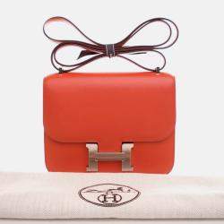 Hermes Mini Constance 18 Rouge Tomate Swift Bag