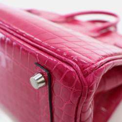  Hermes Birkin 25 Rose Mexico Niloticus Crocodile Tote Bag