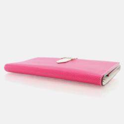 Hermes Bearn Rose Tyrien/White Epsom Wallet