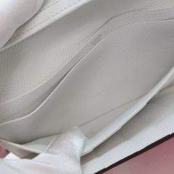 Hermes Bearn Rose Tyrien/White Epsom Wallet