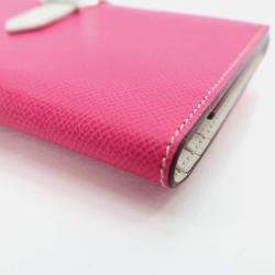 Hermes Bearn Rose Tyrien/White Epsom Wallet