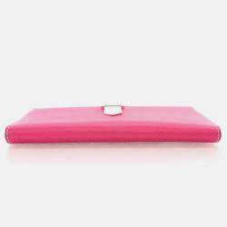 Hermes Bearn Rose Tyrien/White Epsom Wallet
