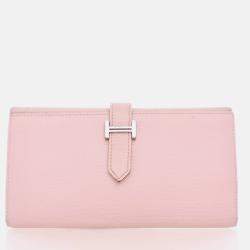 Hermes Bearn Rose Sakura Chevre Wallet