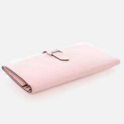 Hermes Bearn Rose Sakura Chevre Wallet