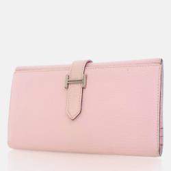 Hermes Bearn Rose Sakura Chevre Wallet
