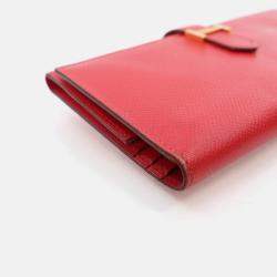 Hermes Bearn Red Epsom Trifold Wallet