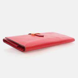 Hermes Bearn Red Epsom Trifold Wallet