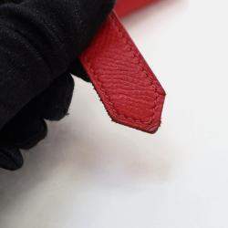 Hermes Bearn Red Epsom Trifold Wallet