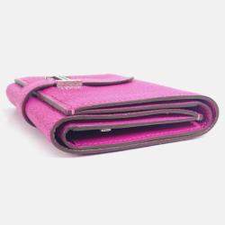 Hermes Bearn Compact Combination Pink Purple Chevre Magnolia Tri-Fold Wallet  
