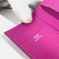 Hermes Bearn Compact Combination Pink Purple Chevre Magnolia Tri-Fold Wallet  