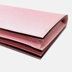 Hermes Long Pink Leather Wallet