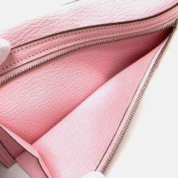 Hermes Long Pink Leather Wallet