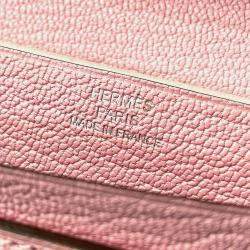 Hermes Long Pink Leather Wallet