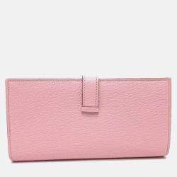 Hermes Long Pink Leather Wallet