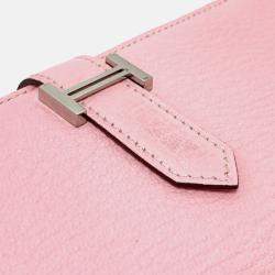 Hermes Long Pink Leather Wallet