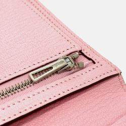 Hermes Long Pink Leather Wallet