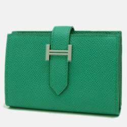 Hermes Bearn Mini Vert Jade Epsom  Wallet