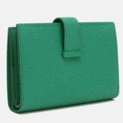 Hermes Bearn Mini Vert Jade Epsom  Wallet