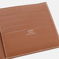 Hermes H Series Gold Evercolor Bi-Fold Compact Wallet 