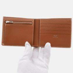 Hermes H Series Gold Evercolor Bi-Fold Compact Wallet 
