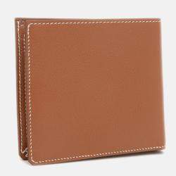 Hermes H Series Gold Evercolor Bi-Fold Compact Wallet 