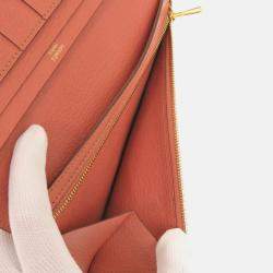 Hermes Bearn Soufflet Taurillon Clemence Rose Tea Pink Long Wallet