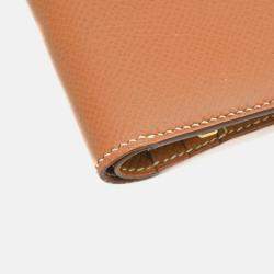 Hermes Bearn Gold Epsom Leather Compact Bi-Fold Wallet