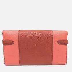 Hermes Long Leather Pink Long Wallet