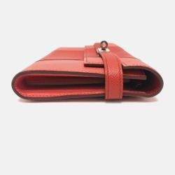 Hermes Long Leather Pink Long Wallet