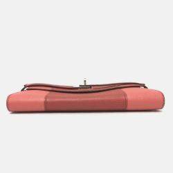 Hermes Long Leather Pink Long Wallet