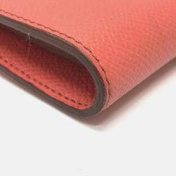 Hermes Long Leather Pink Long Wallet
