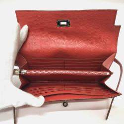 Hermes Long Leather Pink Long Wallet