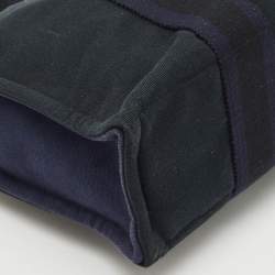 Hermes Navy Blue/Black Canvas Fourre Tout PM Bag