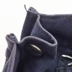 Hermes Navy Blue/Black Canvas Fourre Tout PM Bag